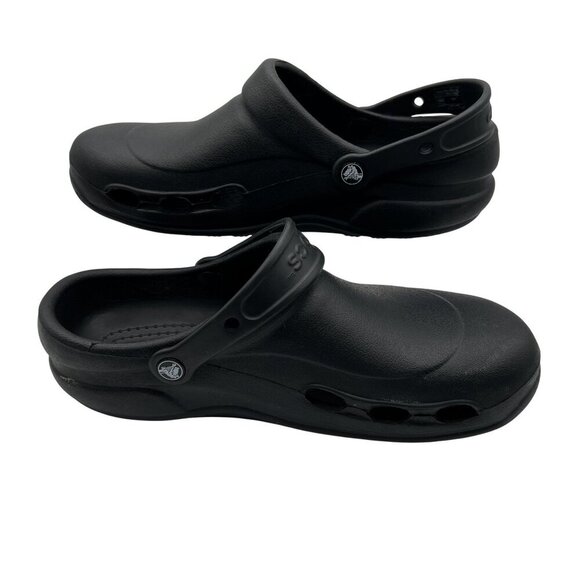 Crocs Mens 11 Classic Bistro Black Clogs Casual Work Comfort Shoes Beach Sandals - Picture 2 of 9